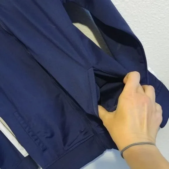 Puma Kids Size Medium Warm Up Jacket Youth Blue/White Zip Front Collar - Picture 7 of 7